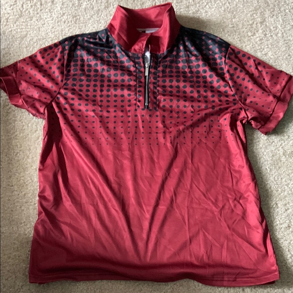 Men's Red and Black Polo Shirt